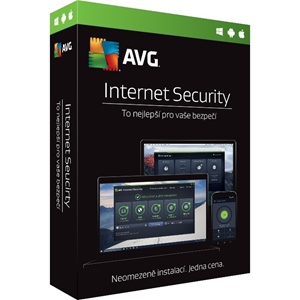Obrázek AVG Internet Security, licence pro nového uživatele, počet licencí 1, platnost 2 roky